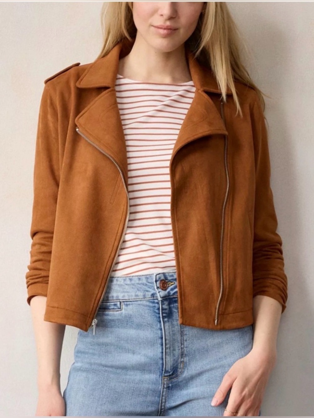 Lauren Conrad Faux Suede Moto Jacket